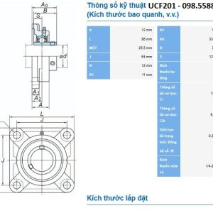 UCF201, GỐI ĐỠ UCF201