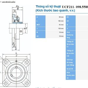UCF211, gối đỡ UCF211, ASAHI-UCF211