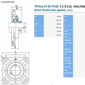 UCF218, gối đỡ UCF218